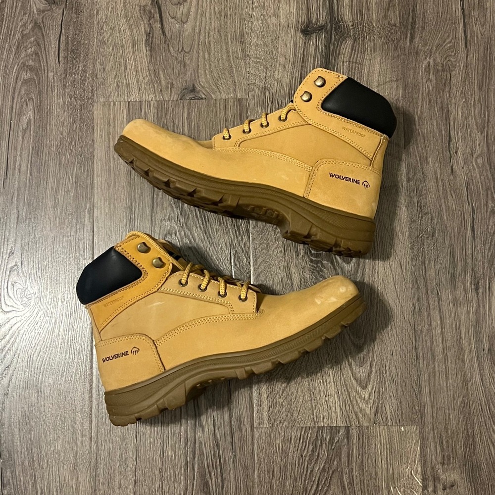 Wolverine Floorhand Waterproof 6" Work Boots Wheat Leather Mens 11.5 EW W230065